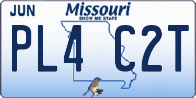 MO license plate PL4C2T