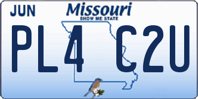 MO license plate PL4C2U