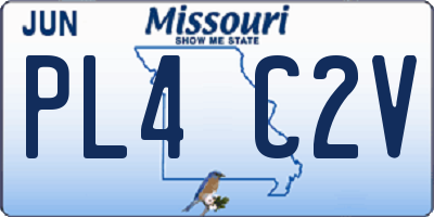 MO license plate PL4C2V