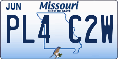 MO license plate PL4C2W
