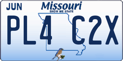 MO license plate PL4C2X