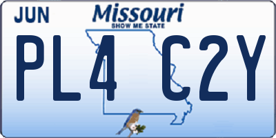 MO license plate PL4C2Y