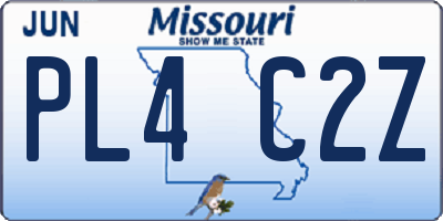 MO license plate PL4C2Z