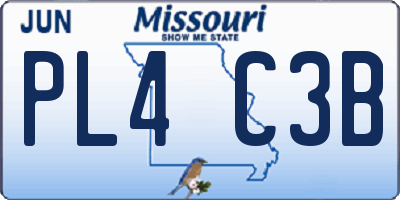 MO license plate PL4C3B