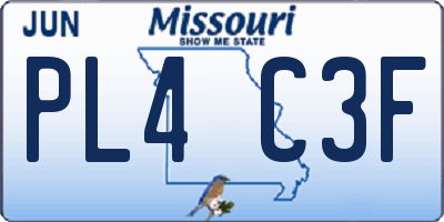 MO license plate PL4C3F