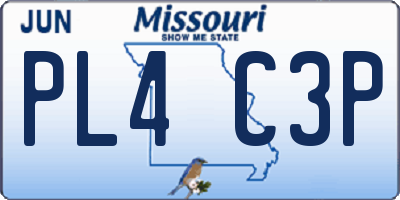 MO license plate PL4C3P