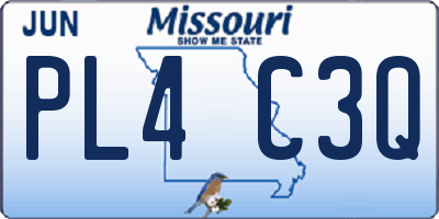MO license plate PL4C3Q