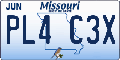 MO license plate PL4C3X
