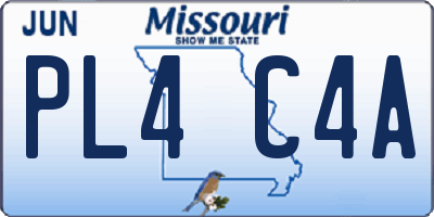 MO license plate PL4C4A