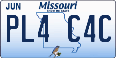 MO license plate PL4C4C