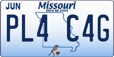 MO license plate PL4C4G