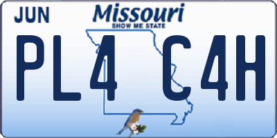 MO license plate PL4C4H