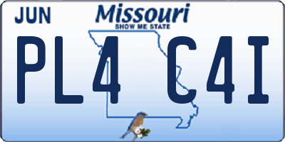 MO license plate PL4C4I