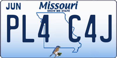 MO license plate PL4C4J