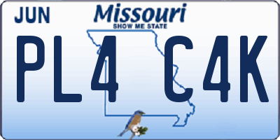 MO license plate PL4C4K