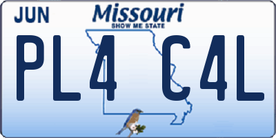 MO license plate PL4C4L