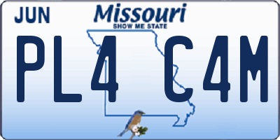 MO license plate PL4C4M