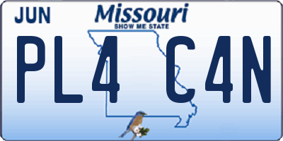 MO license plate PL4C4N