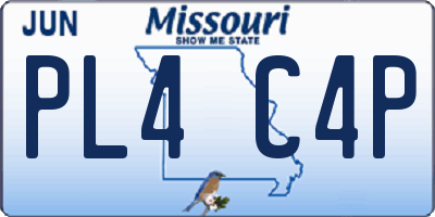 MO license plate PL4C4P