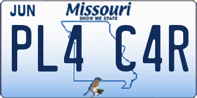 MO license plate PL4C4R