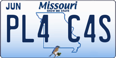 MO license plate PL4C4S