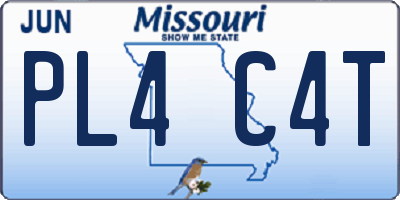 MO license plate PL4C4T