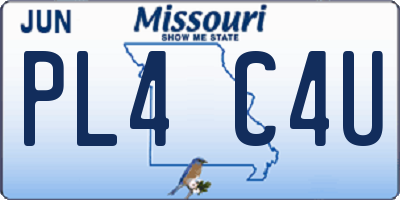 MO license plate PL4C4U