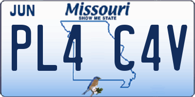 MO license plate PL4C4V