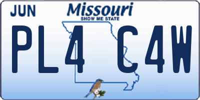 MO license plate PL4C4W