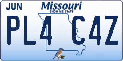MO license plate PL4C4Z