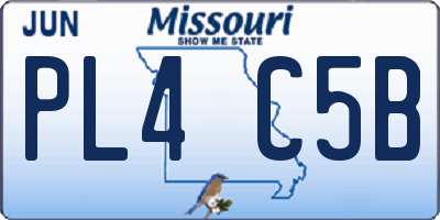 MO license plate PL4C5B