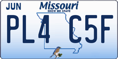 MO license plate PL4C5F