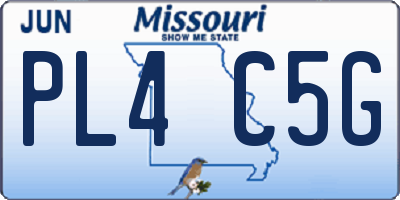 MO license plate PL4C5G
