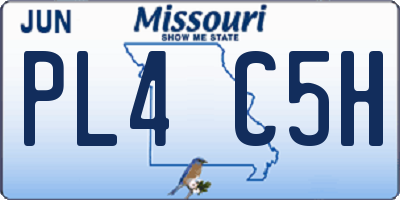 MO license plate PL4C5H