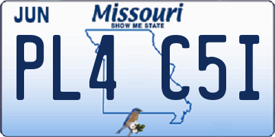 MO license plate PL4C5I