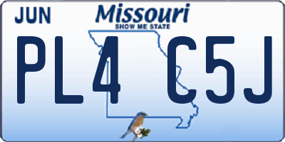 MO license plate PL4C5J