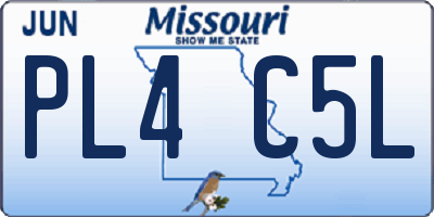 MO license plate PL4C5L