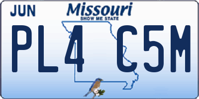 MO license plate PL4C5M