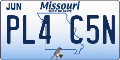 MO license plate PL4C5N