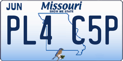 MO license plate PL4C5P