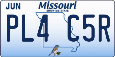 MO license plate PL4C5R