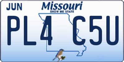 MO license plate PL4C5U