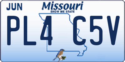 MO license plate PL4C5V