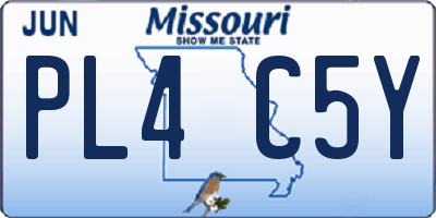 MO license plate PL4C5Y