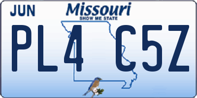 MO license plate PL4C5Z