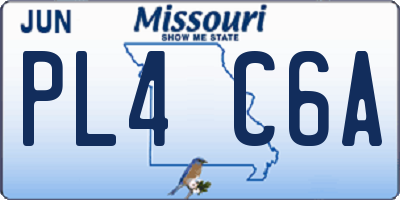 MO license plate PL4C6A