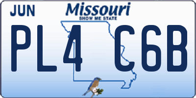MO license plate PL4C6B