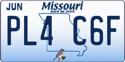 MO license plate PL4C6F