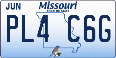 MO license plate PL4C6G