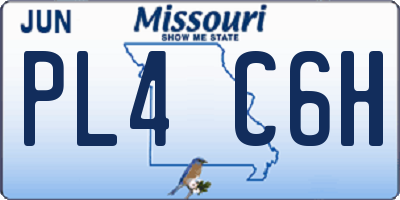 MO license plate PL4C6H